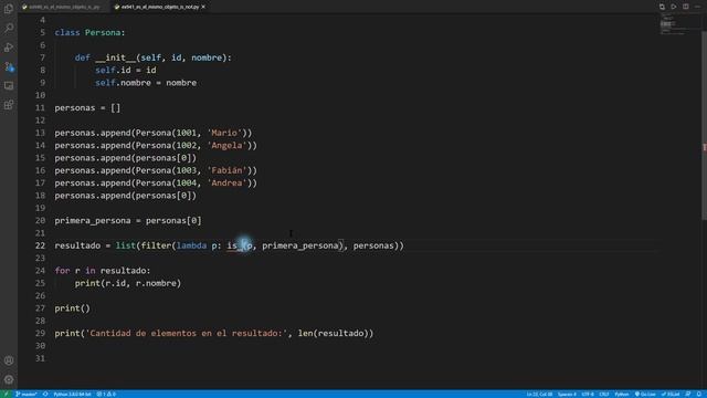 Python - Ejercicio 941: Cuáles Objetos No son Iguales a Otro Objeto con la Función is_not() смотреть онлайн