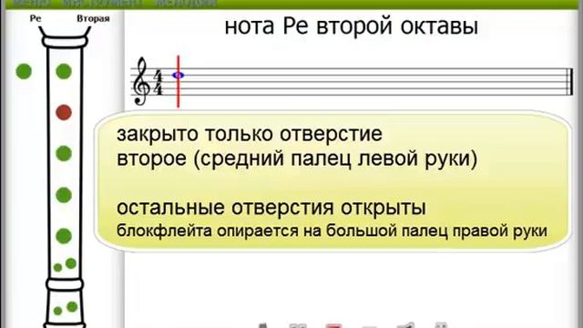 Нота Ре второй октаны на блокфлейте смотреть онлайн