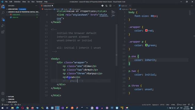 HTML, CSS, JS | 10-CSS Özelliklerinin Değerleri (Initial - Inherit - Unset) смотреть онлайн