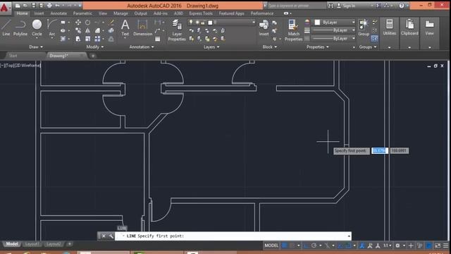 AutoCAD 2016 Floor Plan Drawing смотреть онлайн