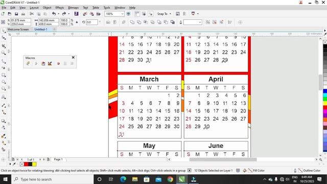 Coreldraw Tutorial - How To Make Calendar Design 2024 In Coreldraw