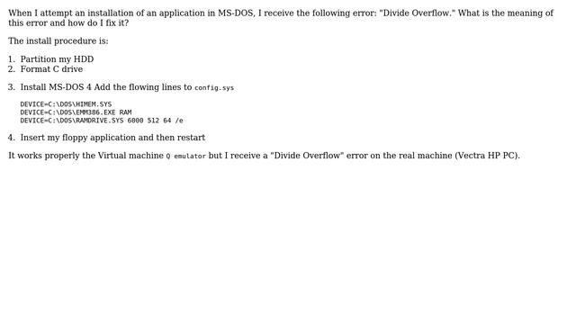 MS-DOS "Divide Overflow" error (2 Solutions!!) смотреть онлайн