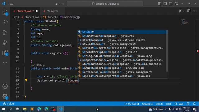 TYPES OF VARIABLES IN JAVA смотреть онлайн