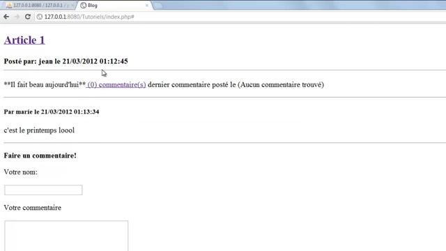 Tutoriel php-jquery : creation d'un blog avec des commentaires en php-mysql-jquery part1 смотреть онлайн