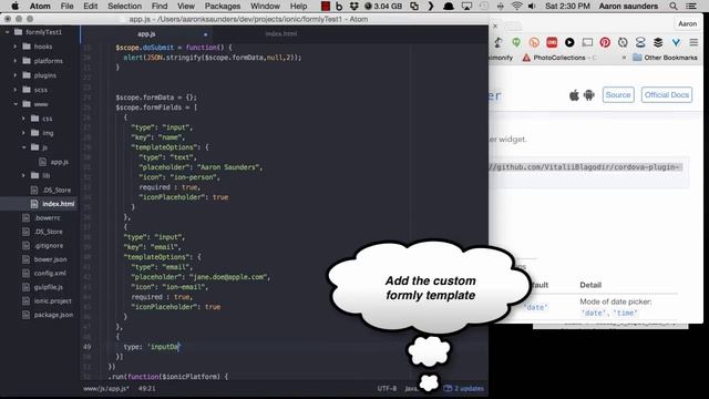Ionic Framework Custom Formly Template using DatePicker смотреть онлайн