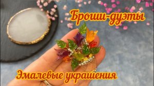 103. Броши-дуэты, украшения с эмалью и люцитовая брошь!!!