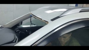NISSAN X-Trail: ремонт рамки лобового стекла с цинкованием и напылением металла.