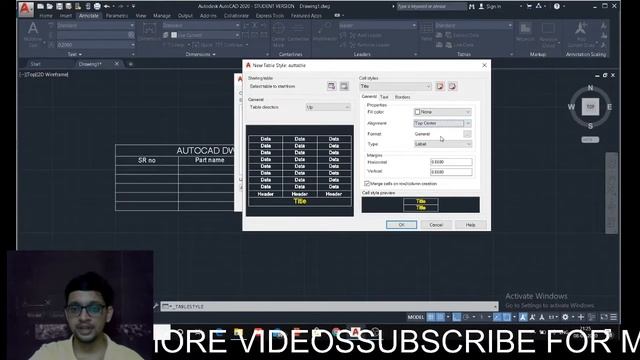 AUTOCAD Annotations table style смотреть онлайн