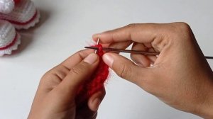 пинетки сапожки спицами новогодние. подошва 13м для мальчика и для девочки. часть 1