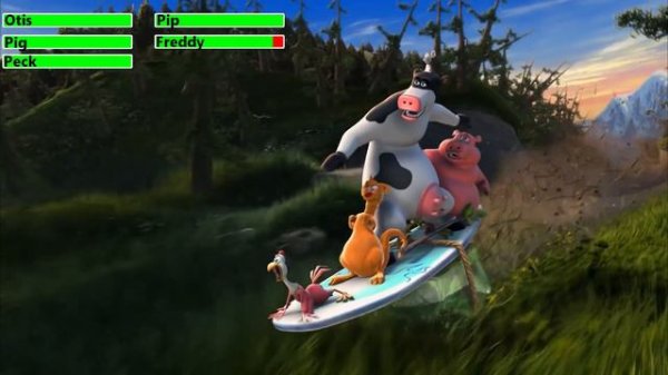 Barnyard (2006) Hill Surfing Scene with healthbars (60K Subscriber Special)