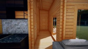 Деревянный дом из мини бруса (65мм) 50m2