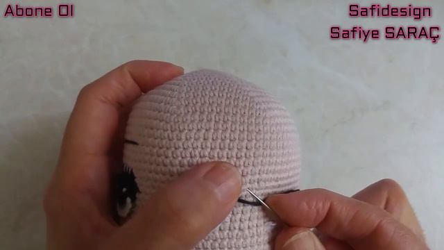 50cm Hazal bebek PART5 Göz,dudak yapımı yüz şekillendirme(Amigurumi doll tutorial English subtitle) смотреть онлайн