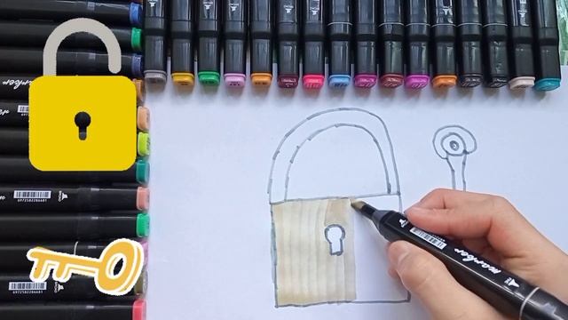 Drawing for children lock and key | Как можно нарисовать замок с ключём смотреть онлайн