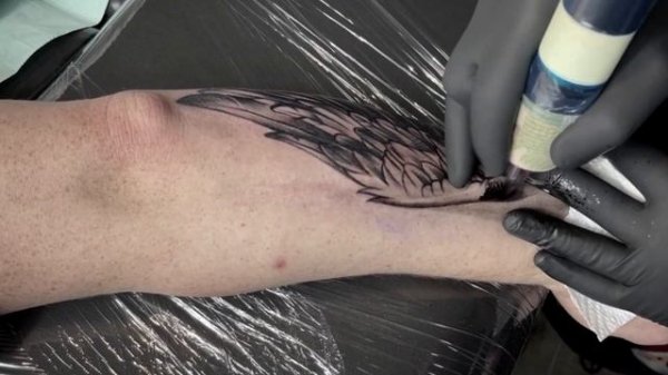 Tattoos for marriage | Wings tattoo time lapse