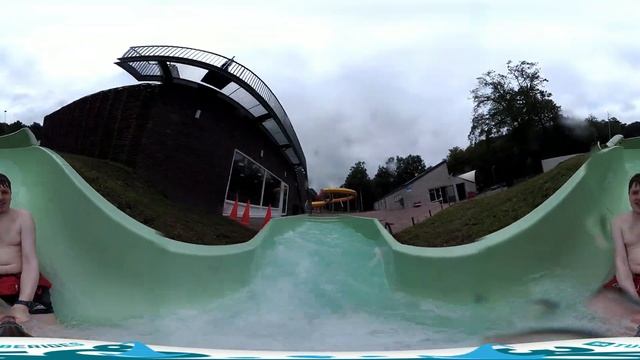 [360° VR] Wild River Maze Water Slide at Bosbad Putten in Virtual Reality! смотреть онлайн