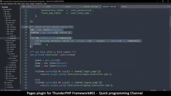 Pages plugin for thunderPHP Framework #01 | Plugin creation | Quick programming tutorial