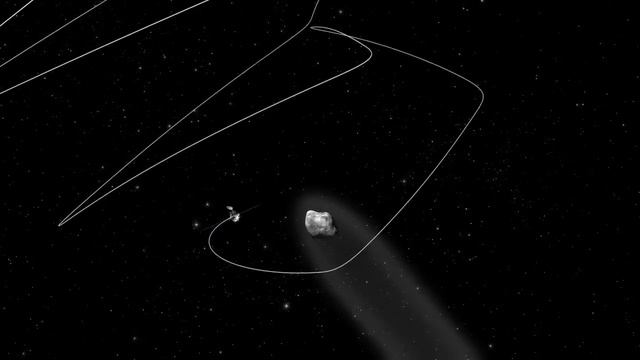 Rosetta's orbit around the comet #ESA смотреть онлайн