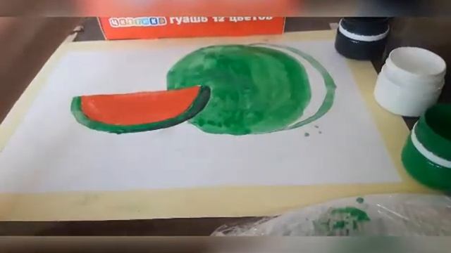 Рисуем арбуз сочный и красивый уроки рисования. смотреть онлайн