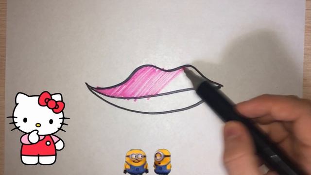Bolalar uchun lab rasm chizish / Рисование губ для детей / Drawing lips for children смотреть онлайн
