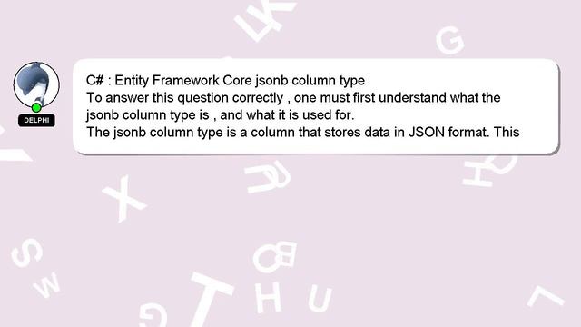 C# : Entity Framework Core jsonb column type смотреть онлайн