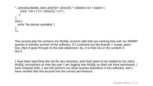 MySQL : MySQL/Apache Error in PHP MySQL query смотреть онлайн