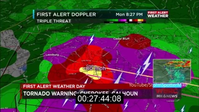 WBRC Jacksonville, Al Tornado Coverage 3-19-2018 смотреть онлайн