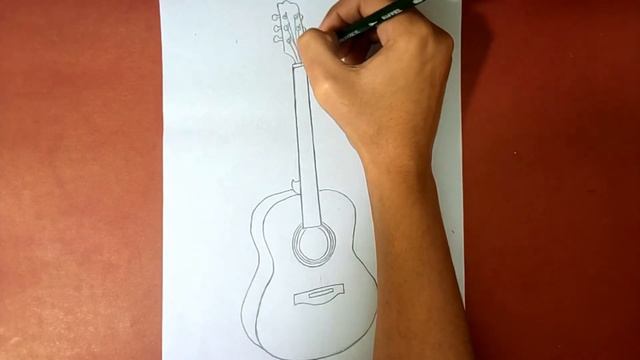 How To Draw A Guitar Easy Pencil Drawing For Beginners смотреть онлайн