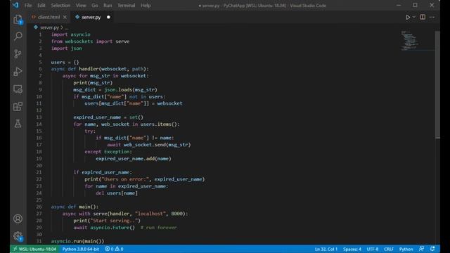 The Simplest Chat Room in Python3 with WebSocket смотреть онлайн