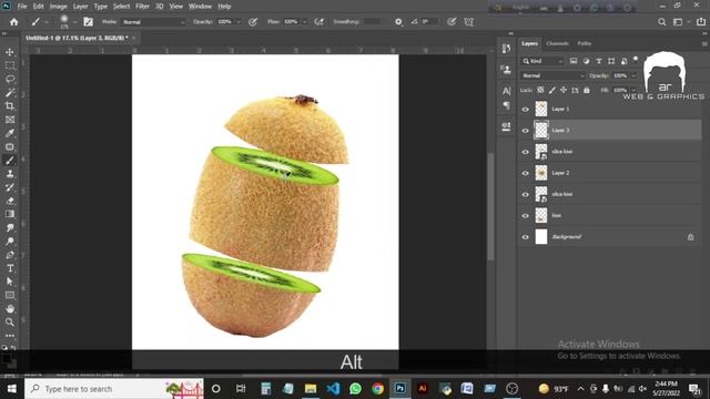 Fruit Cutting Advertising Poster Design | Photo Manipulation | Adobe Photoshop | ar web & graphics смотреть онлайн