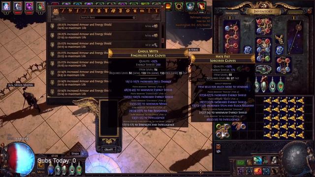 [Path Of Exile] How To Craft Energy Shield + Intelligence Gloves & TIMESTAMPS - 378