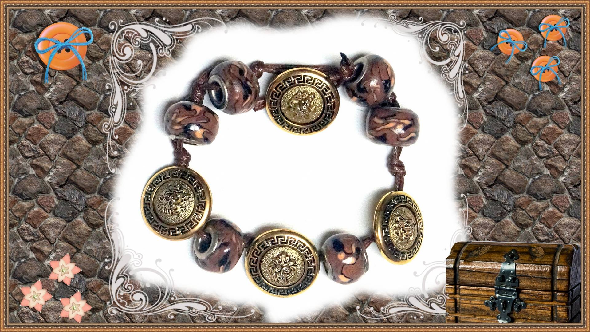 Как сплести браслет узелковым способом из пуговиц и бусин смотреть онлайн