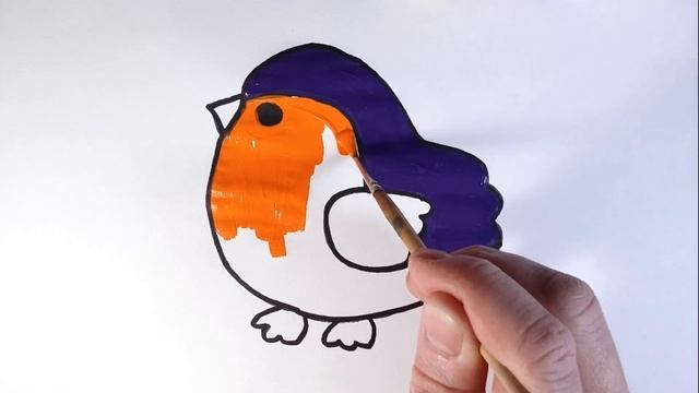 Как нарисовать ПТИЦУ/УЧИМ ЦВЕТА/Рисунок-раскраска ПТИЧКА/How to draw a bird смотреть онлайн