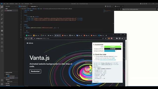 HTML : Background 3D | Vanta.js смотреть онлайн