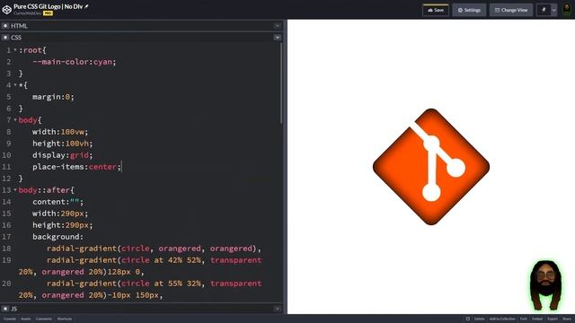 Pure CSS: No Div Git Logo Cut-Out!!! | CSS Animation (speed art) смотреть онлайн