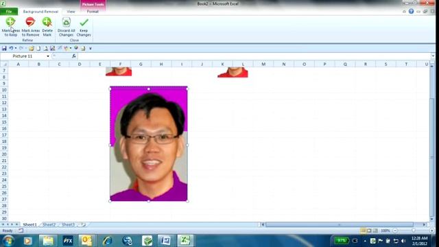 Remove picture background using Excel 2010 смотреть онлайн