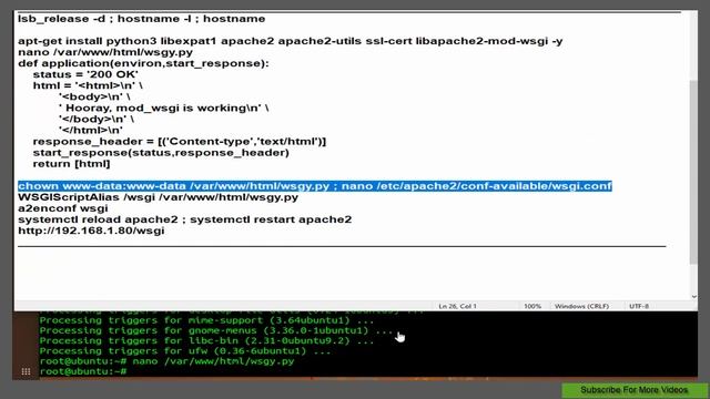How To run Python Scripts with Apache and mod_wsgi on Ubuntu 20.04 смотреть онлайн