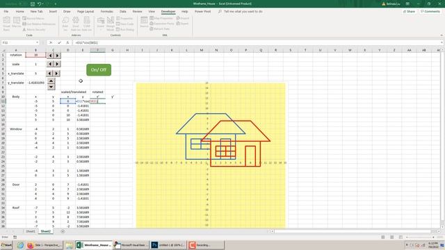Excel Animation Tutorial - 2D Wire-frame House #2 (adding rotation) смотреть онлайн