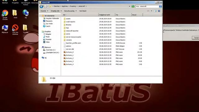 Minecraft C:/Users/Batuhan(sizde Farkli Olabilir)/AppData/Roming/.minecraft/resourcepacks Hatası