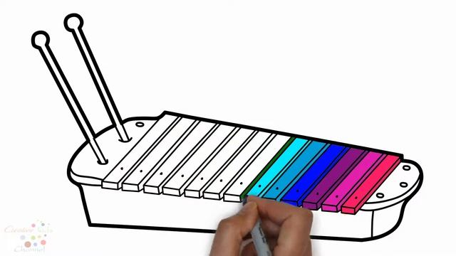 How to Draw Xylophone | Coloring Xylophone| Kids Learn Drawing | Art Colors for Children смотреть онлайн