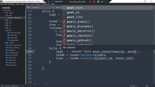 How to Create a Blog PHP & MySQL database #10 | Post Like and Unlike смотреть онлайн