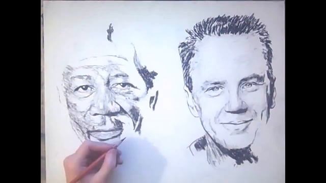 Художник, рисующий обеими руками одновременно смотреть онлайн