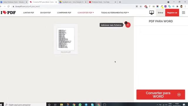 Como Converter PDF em WORD (1a forma) Usando site iLovePDF | Converter PDF em WORD смотреть онлайн