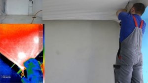 Натяжной потолок, монтаж с тепловизором как прогревается полотно. Своими руками.