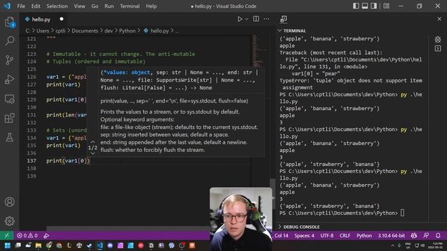 Tuples and Sets | Intro to Coding | Learn to Code Python! смотреть онлайн