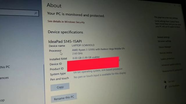 Lenovo IdeaPad S145-15API Ryzen 3 Dual Core 3200U смотреть онлайн