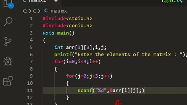 Program To Input And Display The Matrix Using 2D Array In C In Hindi By Nirbhay Kaushik смотреть онлайн