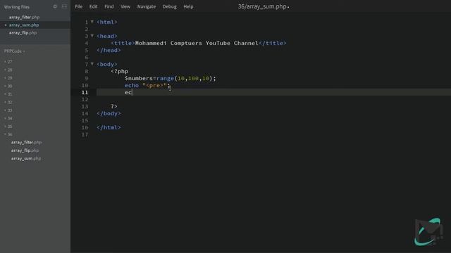 36 - PHP Array Function - array_filter, array_flip, array_sum смотреть онлайн