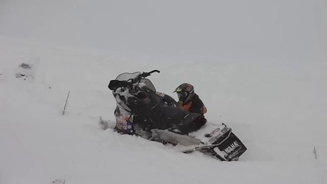 Падения на снегоходе... Fall On A Snowmobile
