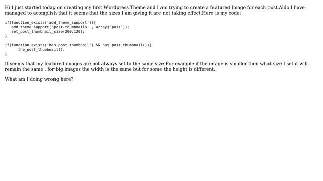 Wordpress: Setting thumbnail featured image size not working properly смотреть онлайн