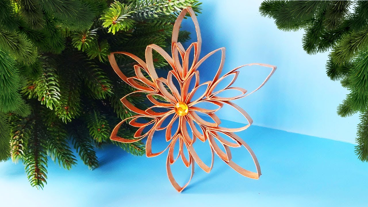 Снежинка из втулки от туалетной бумаги своими руками смотреть онлайн